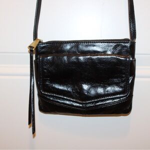 Hobo Amble Black Leather Crossbody Bag